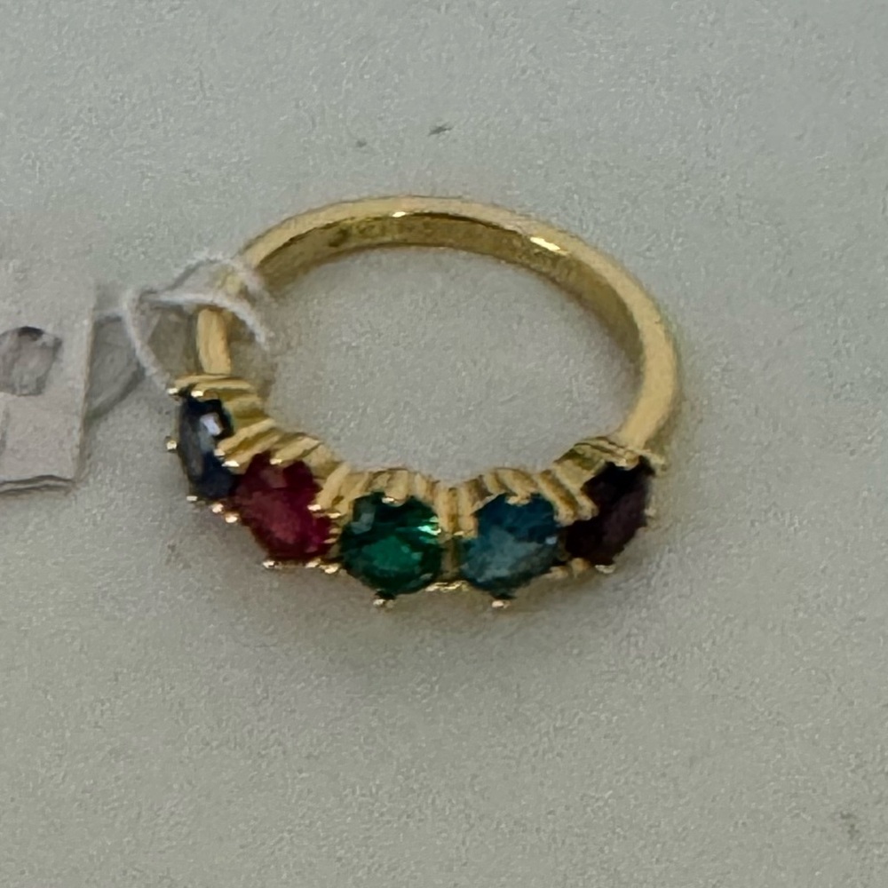 Kendra Scott Gailin gold crystal band ring in multi color crystal size 9